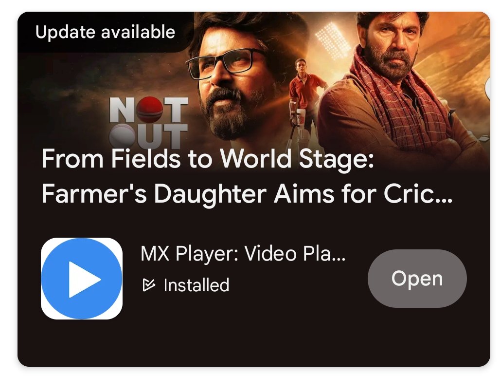 unimaginable REACH #Kanaa !🤯🔥 NOT OUT poster thumbnail on mx player at playstore still the reach of #Kanaa getting BIGGER! CC : @SKProdOffl @Arunrajakamaraj