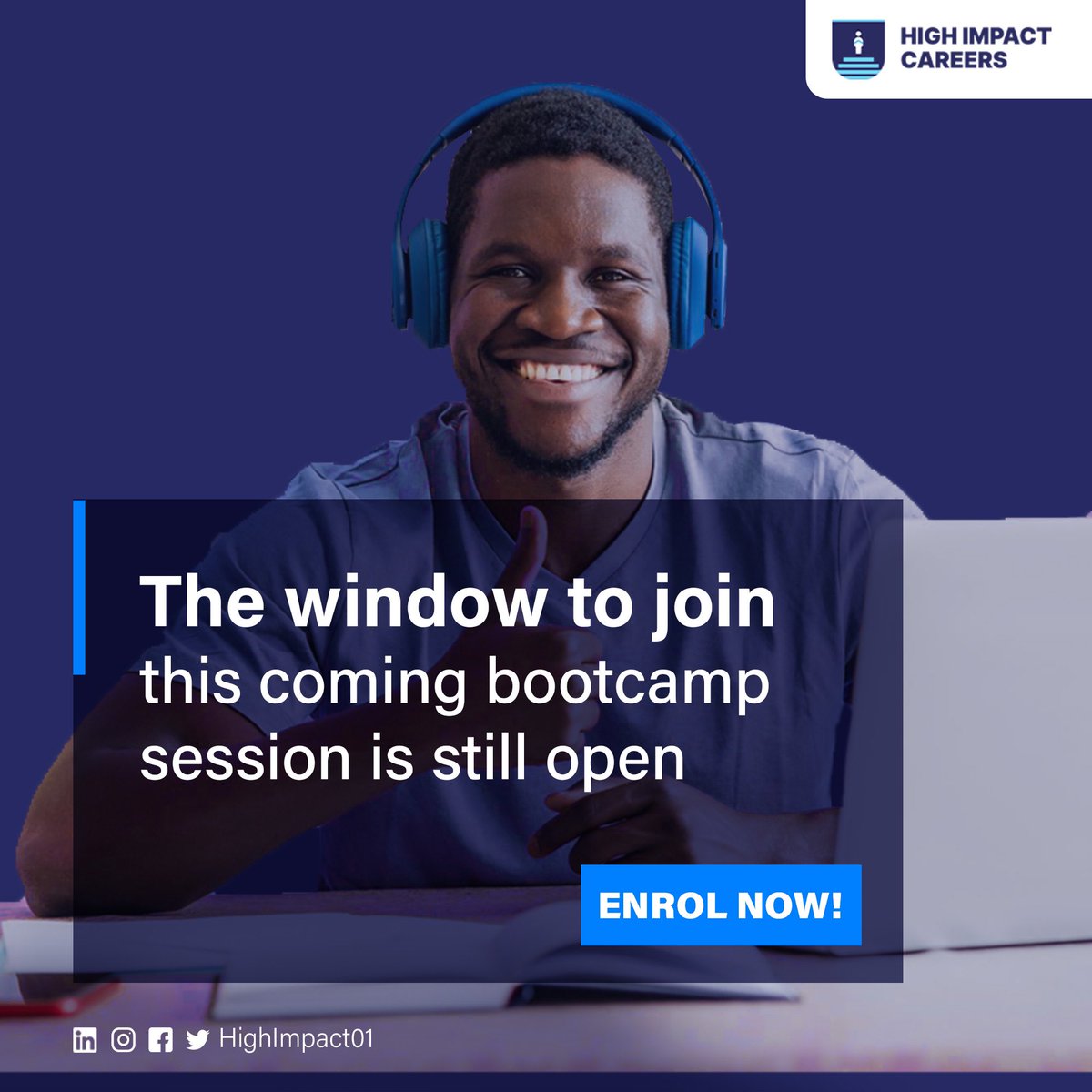 Our Bootcamp program starts in 3 days!

Here are values you'll get;

✅Dedicated Instructors
✅Live Instructor-led Class
✅Hands-on Learning
✅Mentorship Community
✅Career Advancement Support

Enrol now!
#HighImpactCareers #HICBootcamp #TechCareers