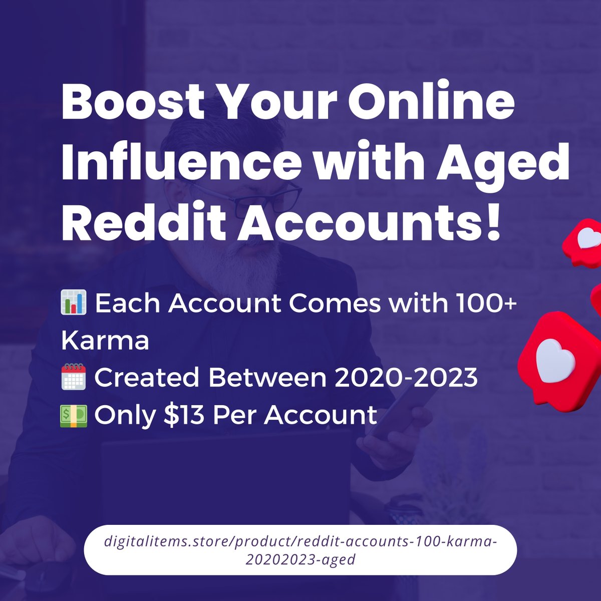 🚀 Elevate Your Reddit Presence! Boost your marketing strategies with Reddit accounts aged from 2020 to 2023, each with over 100 karma. Now just $13 each! Perfect for enhancing your visibility and credibility on one of the largest social platforms.  🔗   #RedditMarketing