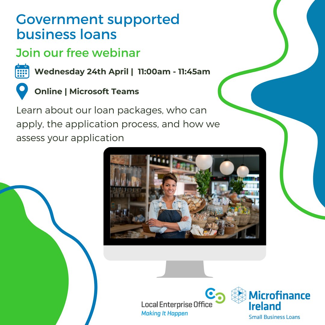 Struggling to secure finance for your business? You could be eligible for a government-supported business loan with Microfinance Ireland. Join our free webinar 💻 Register here: microfinanceireland.ie/webinar/ #microfinanceireland #irishbusiness #irishentrepeneur #smallbusinesssupport