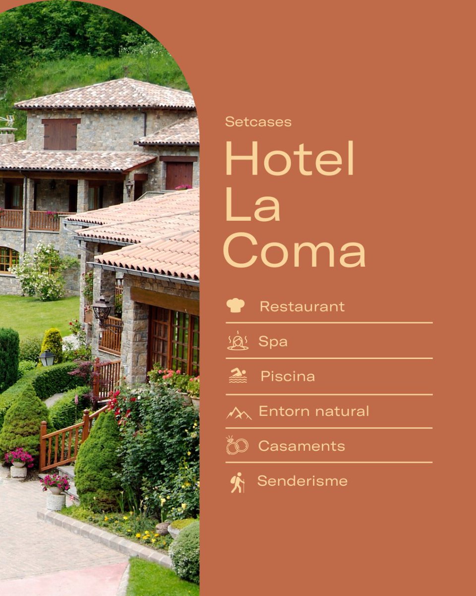 GransHotelsCat's tweet photo. Escapa’t a l’Hotel La Coma. En un entorn rural únic, gaudiràs de cuina catalana de qualitat, un spa amb vista a la muntanya i l’espai perfecte per relaxar-se i desconnectar. Descobreix-lo. https://t.co/LktpwIYcPl