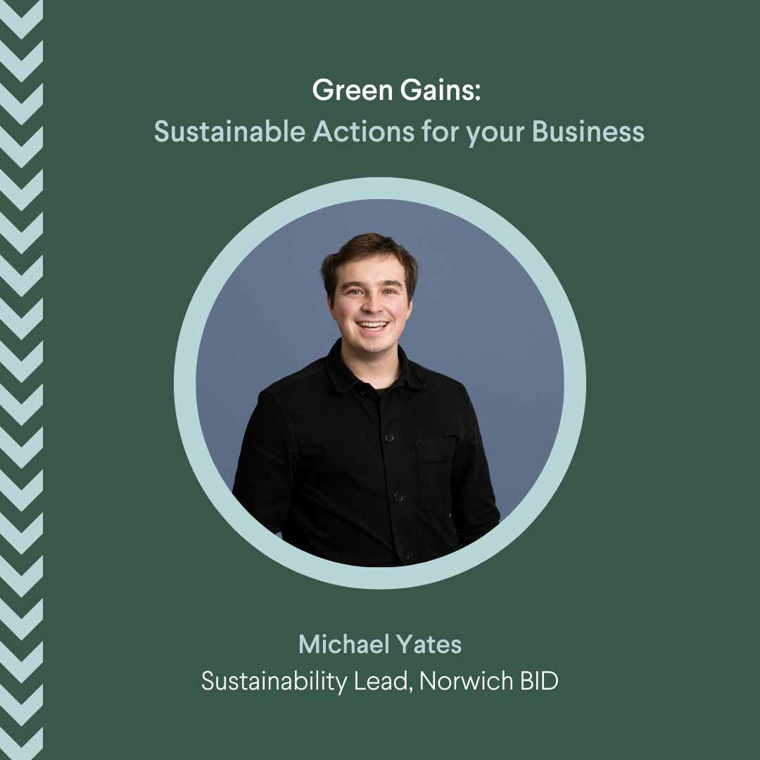 🚨1 Week to go 🚨 Have you booked your tickets to our FREE event: Green Gains: Sustainable Actions for your business yet? Join expert speakers from @BerylBikes, @AnglianWaste and more: tinyurl.com/yem5cfej #NorwichBID #NorwichBusiness #Event #sustainablebusiness