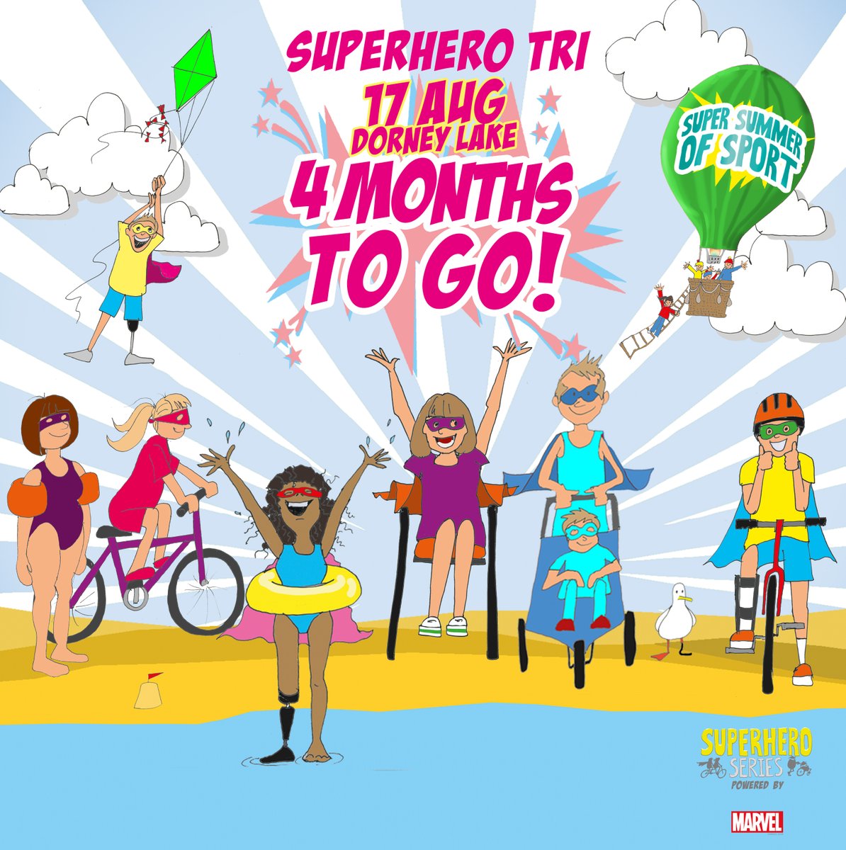 KABOOOOOM! 💥 Just 4 months to go till SUPERHERO TIME 🦸🦹 Sign up & SAVE THE DAY at superheroseries.co.uk for a piece of the action! #EveryoneActive #WhatsYourSuperPower