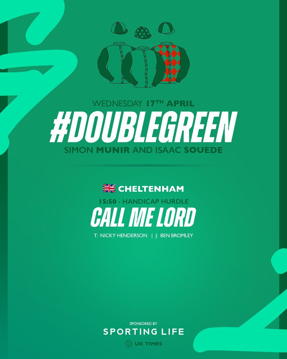 One runner today as Call Me Lord runs at Cheltenham! 🐎🤞🏼 #DoubleGreen