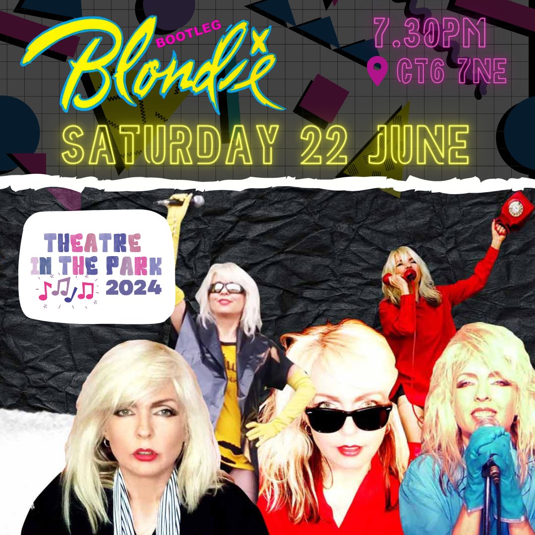 Theatre in the Park – <a href="/BootlegBlondie/">Debbie Harris</a> 
Saturday 22nd June, 7:30pm at <a href="/Strodepark/">Strode Park Foundation</a> 
Bootleg Blondie are the world’s No.1 official Debbie Harry and Blondie tribute band, established in 2001.
strodepark.org.uk/shop/event/boo…
#hernebay #hernebaykent #kent #kentevents  #summer #tributeband