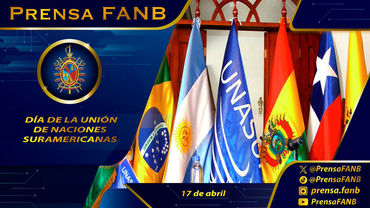 🗓️ #17Abr || Hoy celebramos el Día de la Unión de Naciones Suramericanas (UNASUR), un mecanismo de unidad e integración política, social y económica que fortalece la identidad de los pueblos de América del Sur. Esta organización ha desempeñado un papel vital en el acercamiento de…