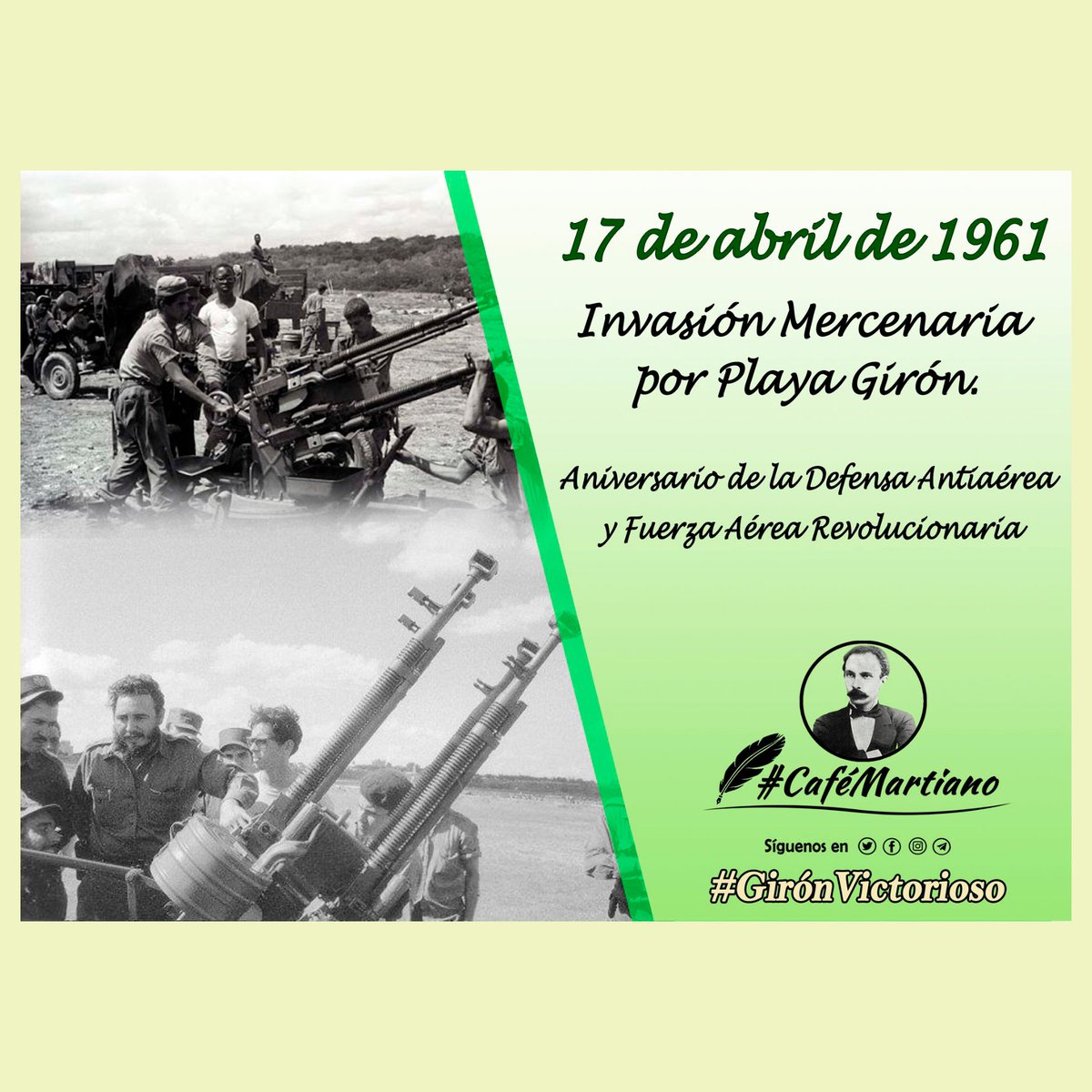 #InderGuisa . Los mercenarios que el 17 de abril de 1961 desembarcaron por Playa Girón encontraron un bastión inexpugnable, con una profunda conciencia revolucionaria y humanista, una aplastante derrota que no calcularon los enemigos. #GirónVictorioso . #CubaViveEnHistoria