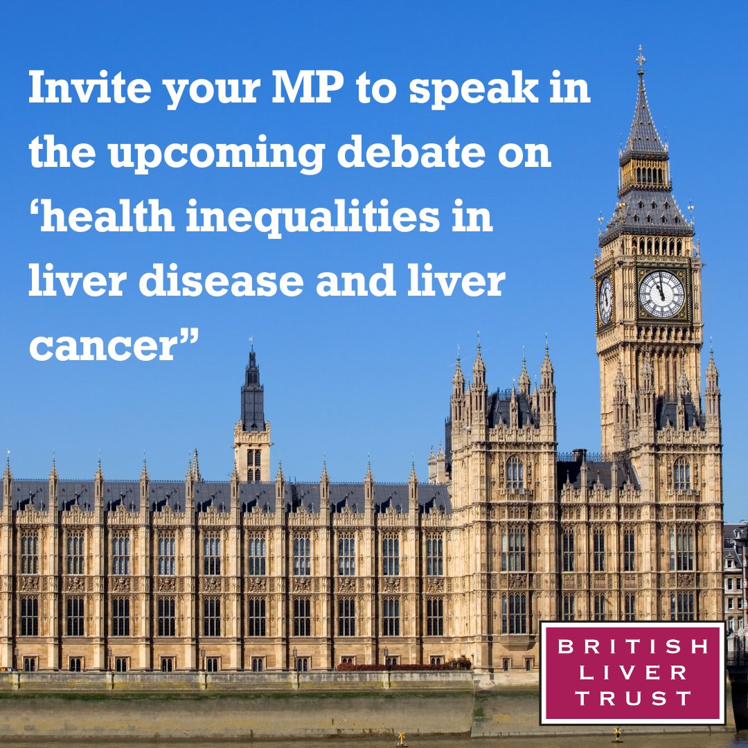 🚨Next week @UKParliament is holding an important debate on health inequalities in liver disease & liver cancer ⬇️Help ensure that patient voices are heard ✍️Tag/write to your local MP to ask them to speak on 25th April britishlivertrust.org.uk/we-need-your-s…