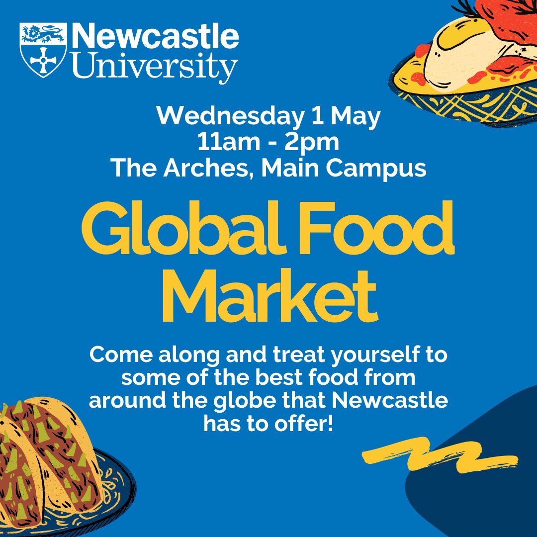 Make sure you come to campus on 1 May to try some delicious food from the Global Food Market! The markets will be on from 11:00-14:00 at The Arches, and there will be a great range of food available for everyone!