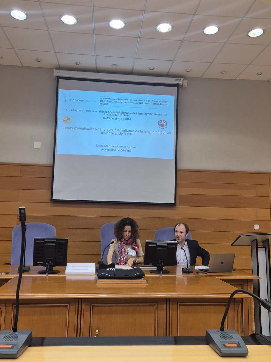 MaraMartnezAti1's tweet photo. Hoy he presentado mi comunicación “Teorías gramaticales y canon en la enseñanza de la lengua en Bolivia en el s. XIX”, en el XIV Congreso internacional de la Sociedad española de Historiografía lingüística”, en Jaén. Muy satisfecha con los comentarios de los/las colegas. https://t.co/rzRtyatSWE