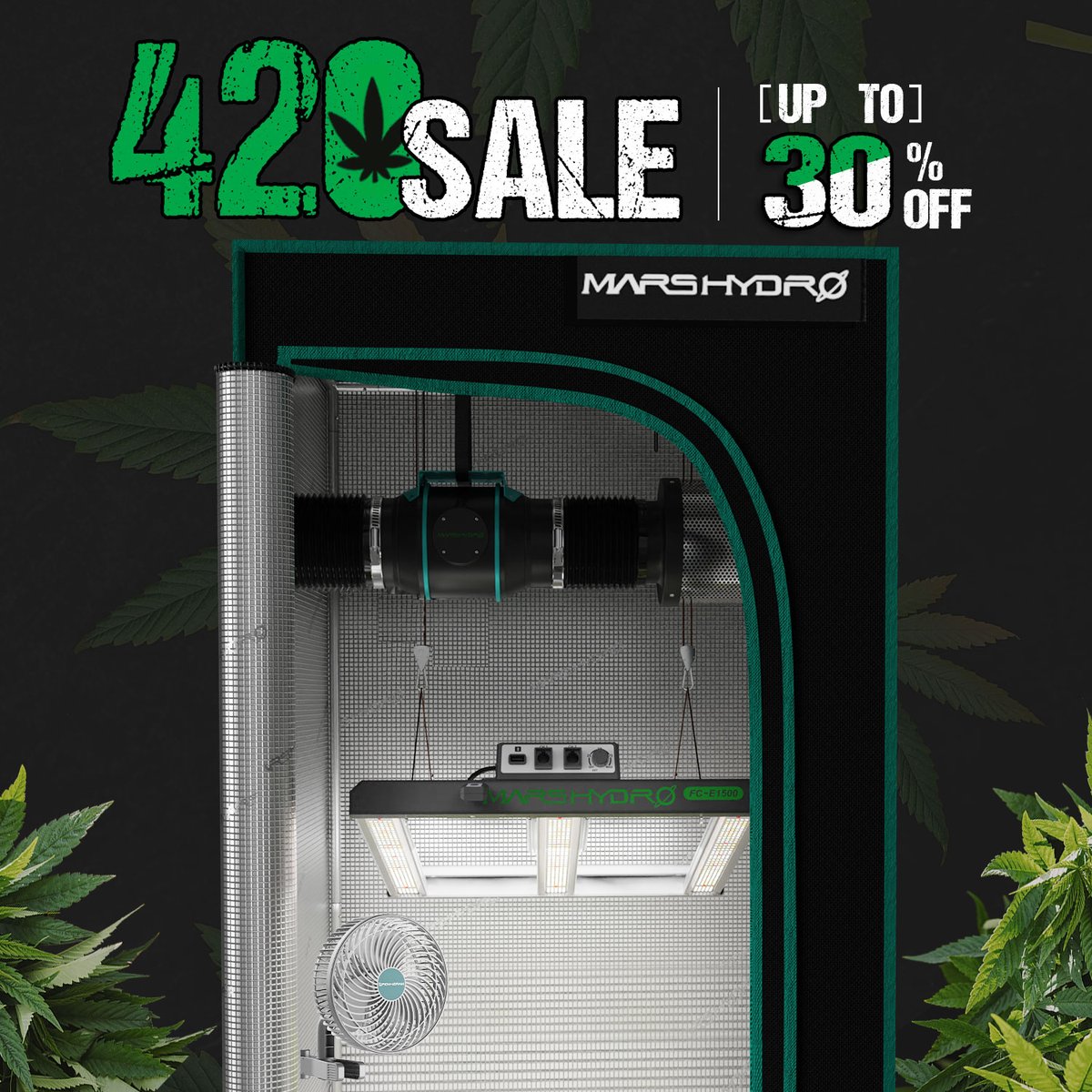 🛍️420 WEEK is finally here! Don't miss out on perfect deals to kickstart your holiday shopping!🌟 Get 30% Off your purchase available until April 23rd. PLUS, we'll add a daily Flash Sale with the best deals‼️ Shop now ➡️ mars-hydro.com/mars-hydro-420… #420 #MarsHydro #FlashSale