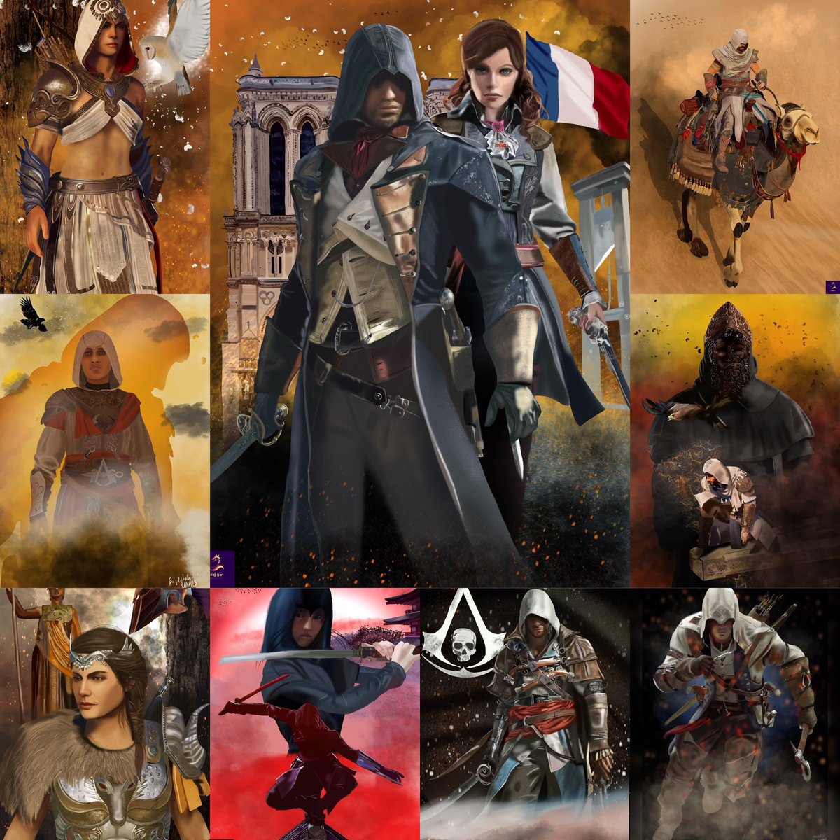 While waiting for be better and the drawing I am on, I give you my drawings that I have made, my most beautiful. Which one did you like? @UbisoftFR @Ubisoft @AssassinsFR @assassinscreed #AssassinsCreed #Fanart #ACFinest #DigitalArtist