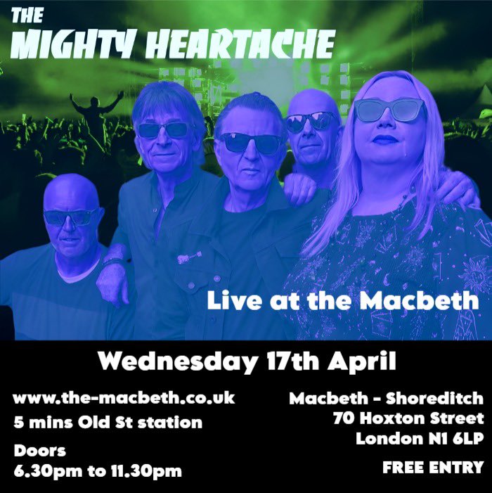 Playing live tonight @themacbeth Hoxton with The Mighty Heartache ❤️‍🔥 @TFMCHeartache Onstage c.9/9.30pm - Free Entry!!