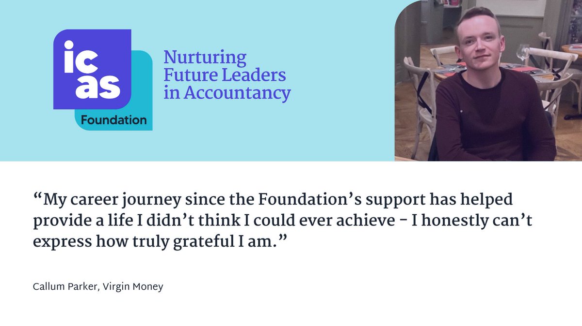 We supported former @AyrshireColl student Callum while he studied at @HeriotWattUni - read his story on our website and find out how you could benefit if you're applying to study accounting and finance at uni this year! 

icasfoundation.org.uk/news/2022/meet… 

@heriotwatt_soss @LEAPS1996