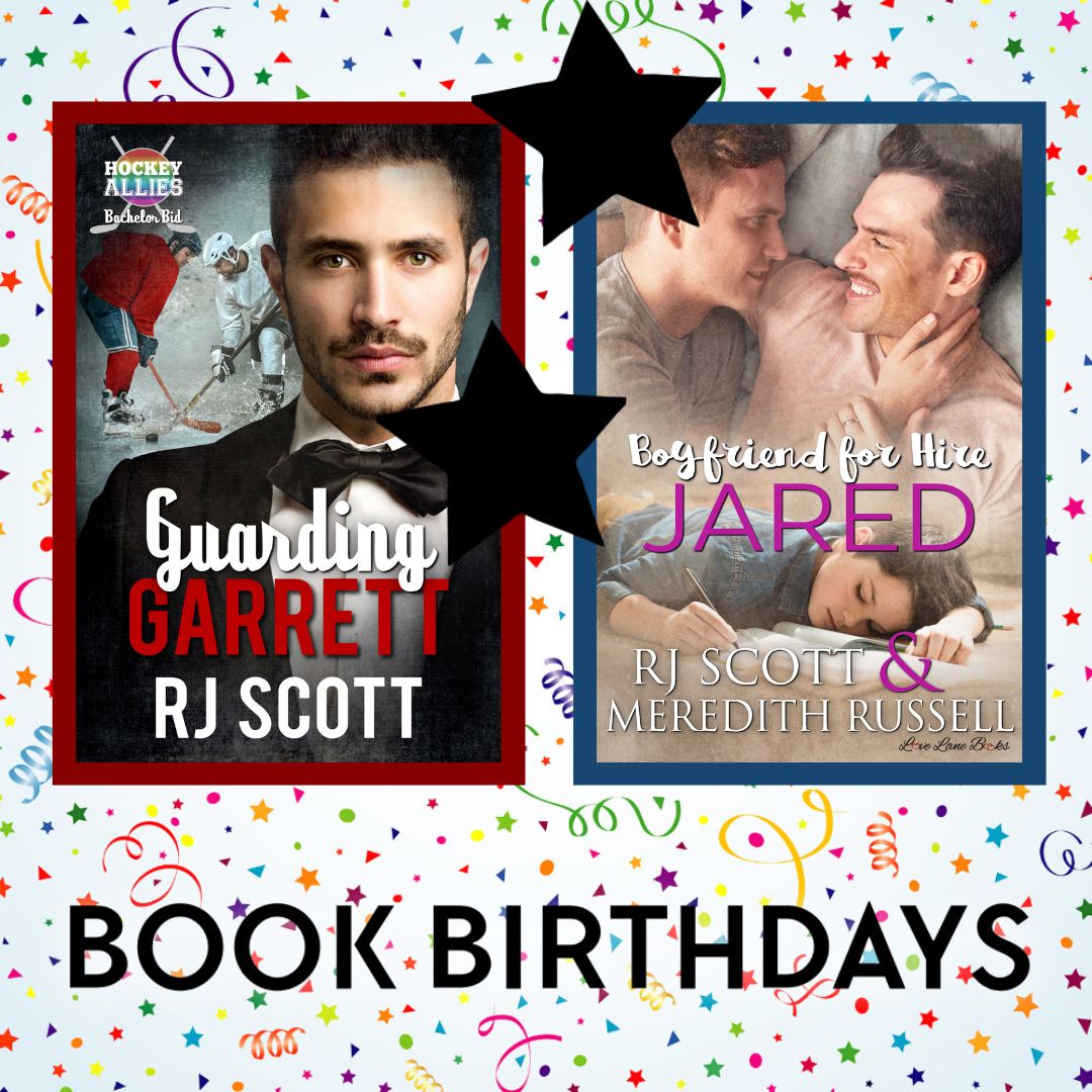 Happy Book Birthday! Have you read Guarding Garrett & Jared? Guarding Garrett (Standalone Hockey): rjscott.co.uk/Read-GuardingG… Jared (Boyfriends for Hire 4): rjscott.co.uk/read-jared #RJScott #MMRomanceAuthor #MMRomance #GayRomance