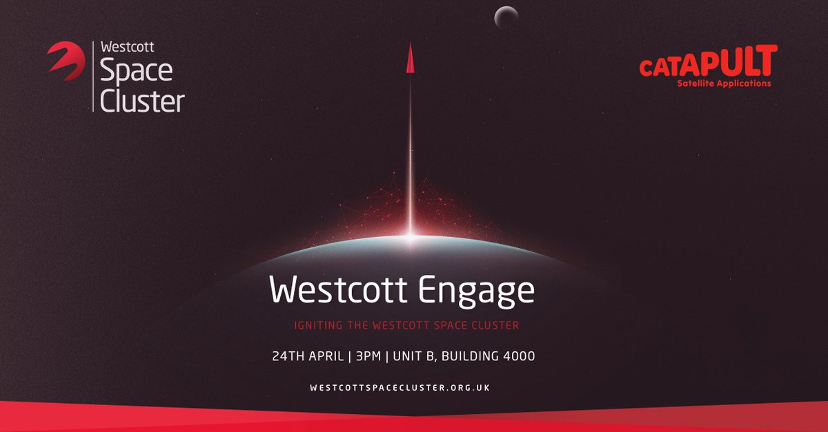 SatAppsCatapult's tweet photo. It's one week until Westcott Engage! Don't miss this month's event, with 2 speakers including a talk about the capabilities of our DISC facility, and a speaker from Space Solar discussing their vision for a new solar energy source from space. Sign up here https://t.co/hrE4LcUOHA https://t.co/Z9pllGnHYB