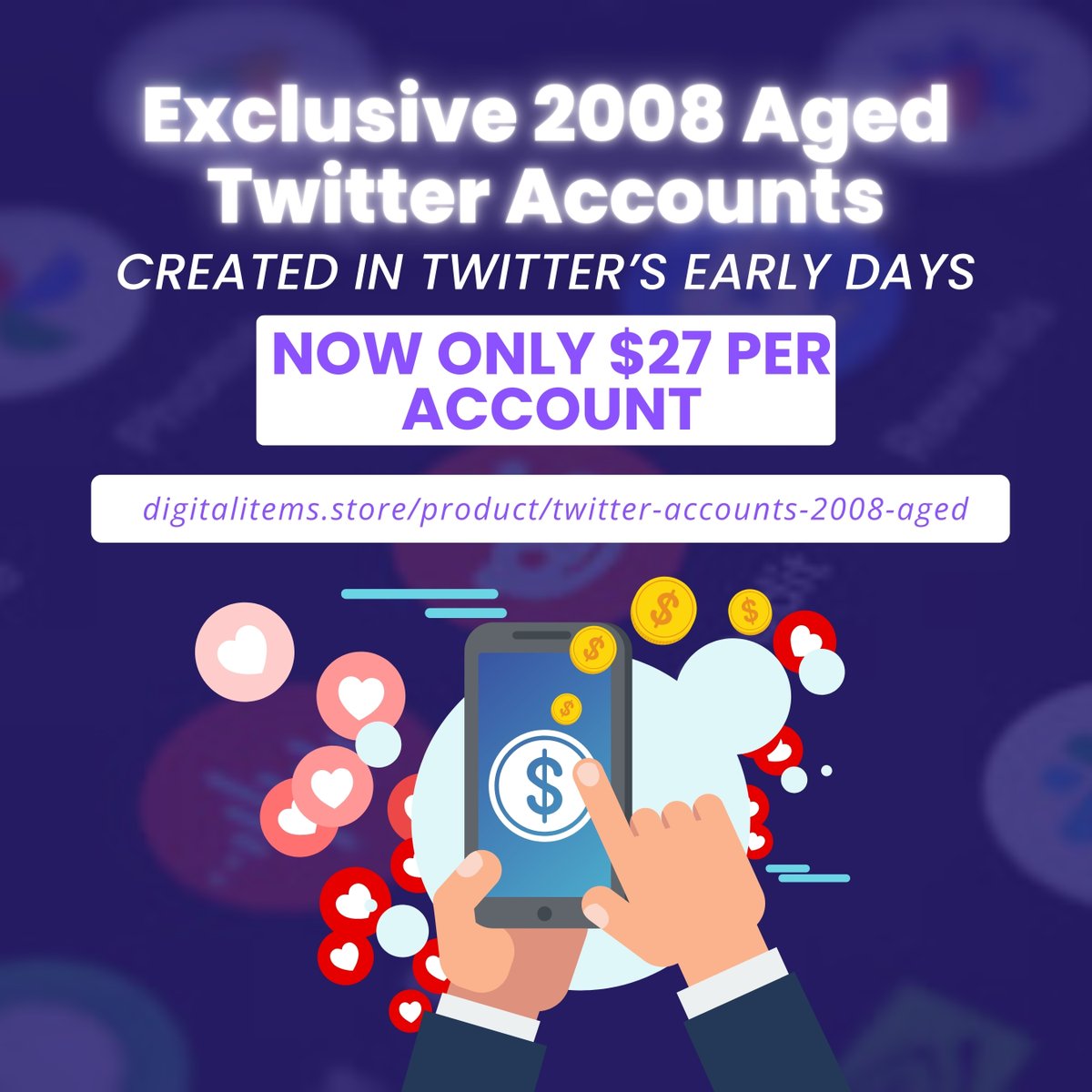🚀 Boost Your Twitter Legacy with Vintage 2008 Accounts! Own a piece of Twitter history with our premium aged 2008 Twitter accounts, now just $27! Perfect for businesses and influencers aiming to establish authority with a seasoned profile.  🔗 #VintageTwitter