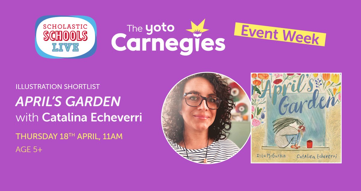 Continuing our @scholasticuk Schools Live Events Week is Catalina Echeverri telling us all about her #YotoCarnegies24 shortlisted book April's Garden at 11am tomorrow! shop.scholastic.co.uk/scholastic-sch… @graffeg_books