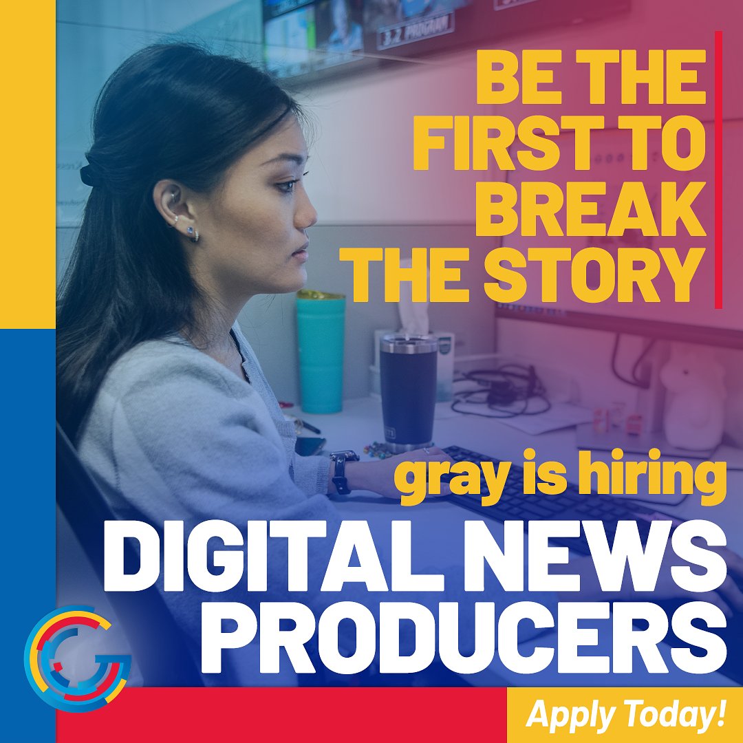 We are looking for news, engineering, sales and marketing employees to join our team. Apply at gray.tv/careers #TVJobs