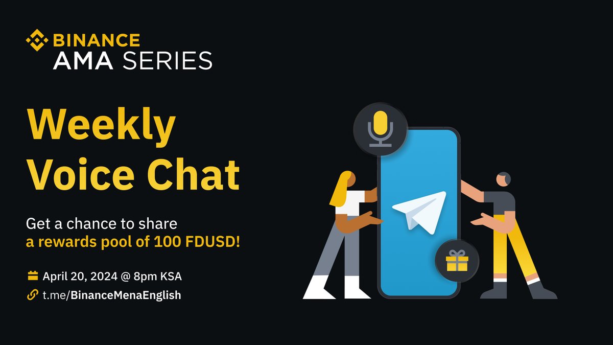 Join our weekly Telegram AMA with the #Binance MENA team for a chance to win a share of 100 FDUSD in rewards! 📅 April 20, 2024 @ 8pm KSA Set a reminder 👉 ow.ly/Ie7G50RhONh