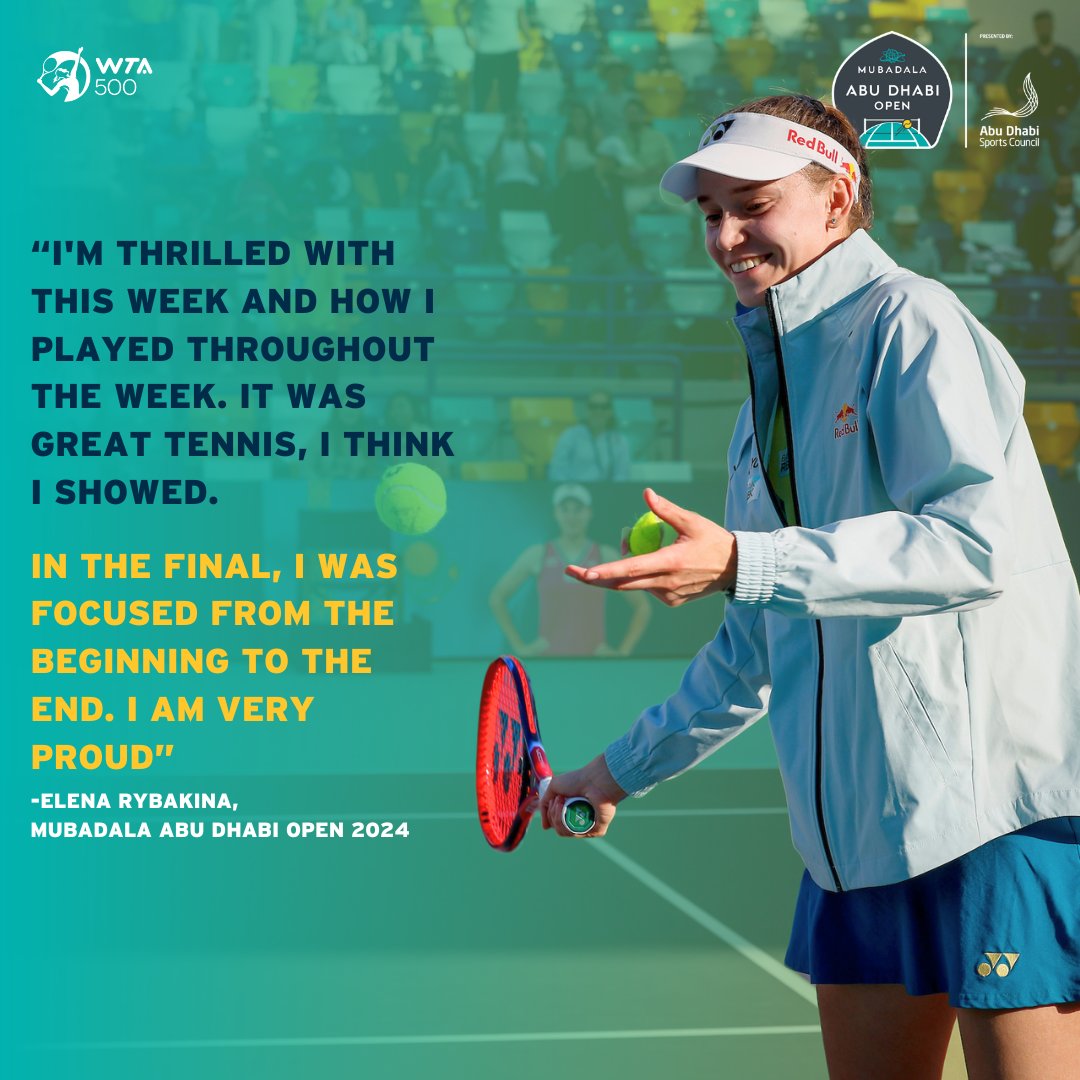 The words from Elena Rybakina that warmed our hearts 🥰

#MubadalaAbuDhabiOpen #Mubadala #AbuDhabiSC #InAbuDhabi #WTA500 
-
كلمات يلينا ريباكينا تسعد قلوبنا 🥰