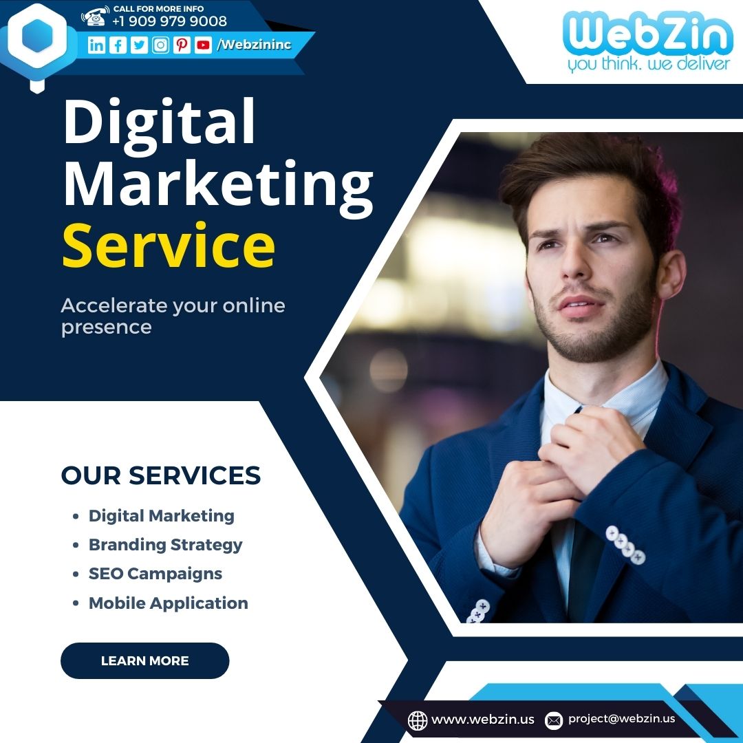🚀 Ready to boost your online presence? 📈 Let Webzin Inc. supercharge your brand with our top-notch Digital Marketing Services! From SEO to social media, we've got the strategies to skyrocket your success! 💥💻#DigitalMarketing #DigitalTransformation #WebzinInc