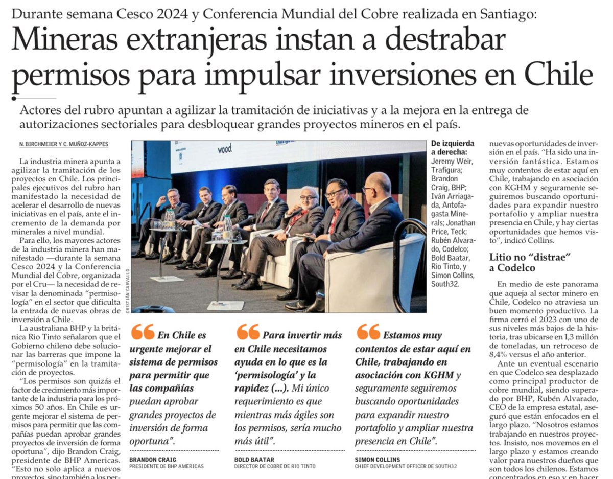 Embajador <a href="/Hay_Mujeres/">Hay Mujeres</a> advierte de la anomalía de un <a href="/paneldehombres/">Panel de hombres</a> con 7 para hablar de permisologia que traba inversiones.
¿Y no era que las mujeres venían avanzando tanto en la industria minera chilena?"🤔
<a href="/ConsejoMinero/">Consejo Minero</a> 
<a href="/MinMineria_cl/">Ministerio de Minería de Chile</a>