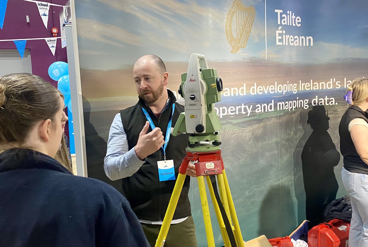 TailteEireann's tweet photo. Fantastic engagement at day two of #SchoolSummit Galway with students trying out our surveying equipment and chatting to our team.
You find out more about the varied and exciting roles with Tailte Éireann on our website https://t.co/6FxhtfOGE5 https://t.co/HUMfGoVnH2