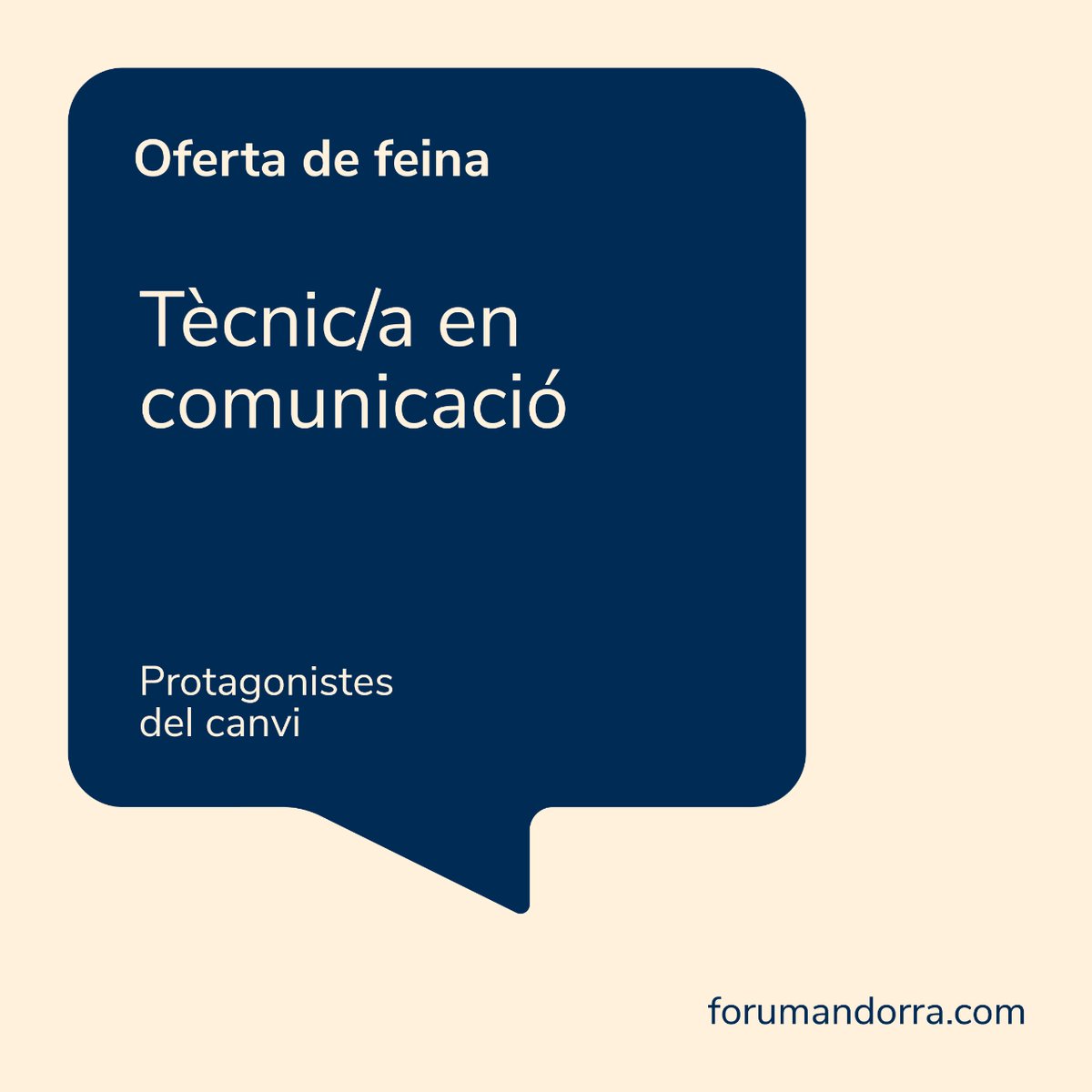 👀T'agrada la comunicació i el contacte amb la joventut? Aquesta és la teva oportunitat!
Al Fòrum estem buscant una persona perquè s'encarregui de gestionar la comunicació i les xarxes socials de l'entitat📝📹📱
🗓️Tens temps fins al 8 de maig!