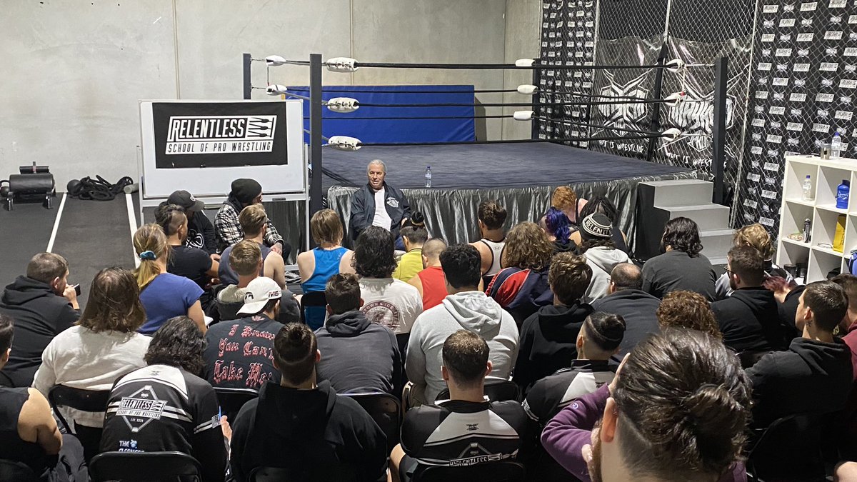 An amazing opportunity for us all to have @BretHart come down to the Relentless School of Pro Wrestling for a seminar Learning directly from the best there is, the best there was and the best there ever will be, is something all of us will never forget! Thank you @opwlive