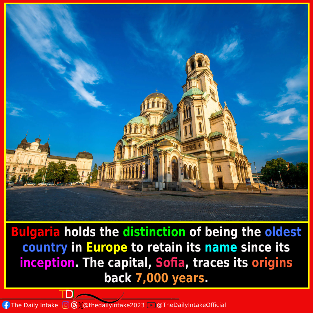 Did you know it's Europe's oldest named country? Dive into Sofia's 7,000-year-old history! #Bulgaria #BulgarianLegacy #SofiaHistory #AncientEurope #DiscoverBulgaria #TravelTrivia #TimelessWonders #Europe #TheDailyIntake