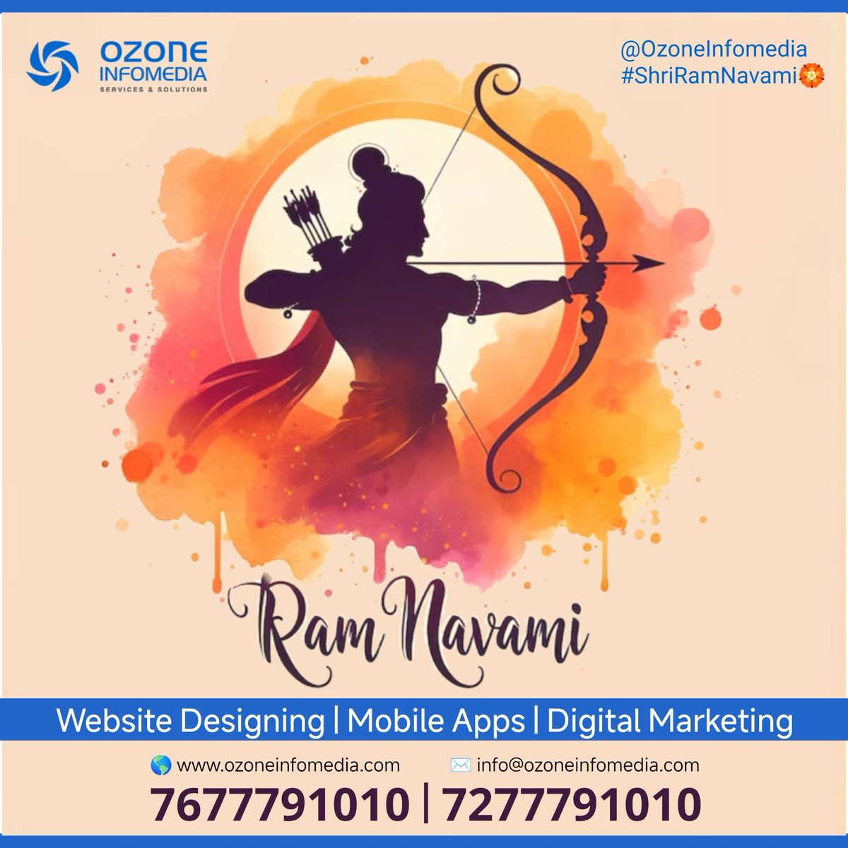 Ozoneinfomedia's tweet photo. May the light of diyas and the chants of Shri Ram Chandra Jee bring positivity & harmony all around
Team #OzoneInfomedia wishes a Happy #RamNavami !!!
#RamNavami2024 #JaiShriRam https://t.co/kVMw9KH0ky