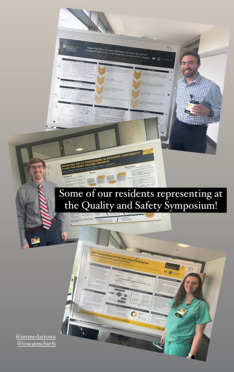 Yesterday’s @uihealthcare Quality & Safety Symposium, organized by @IntMedatIowa faculty, featured some of our residents in the poster session. Good work, scholars!