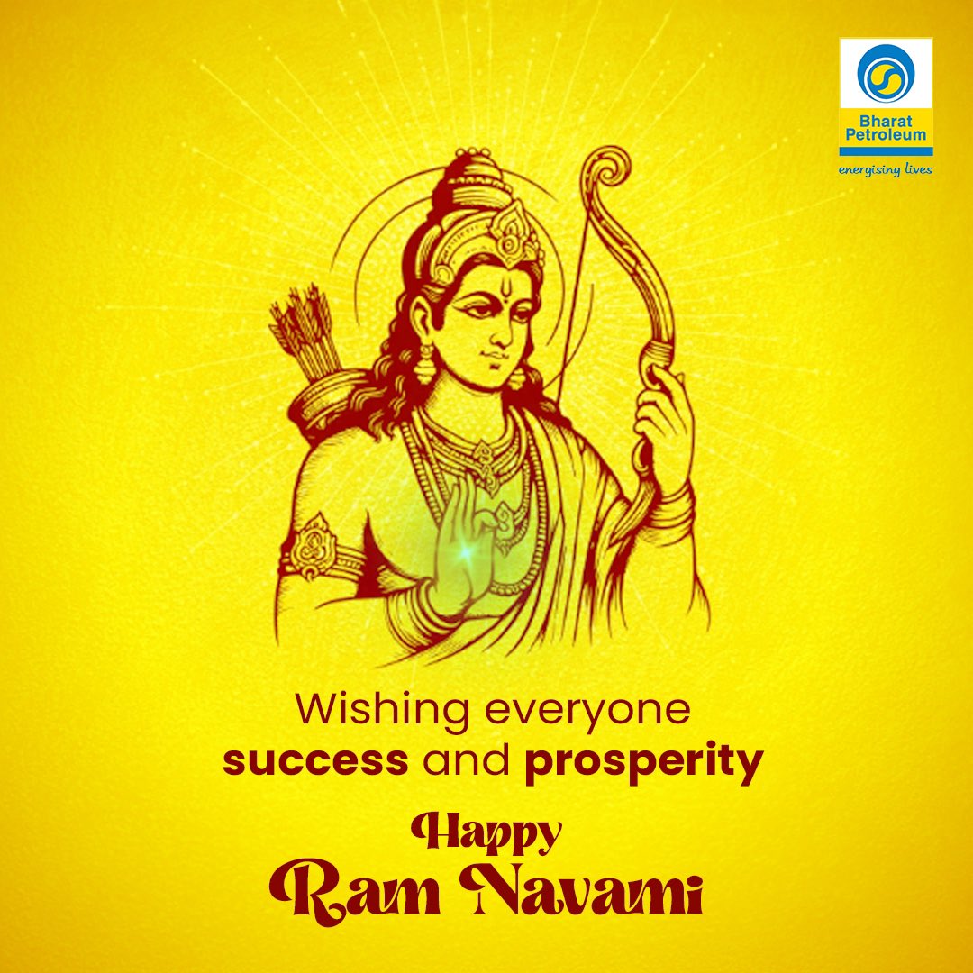 Celebrating the auspicious occasion of Ram Navami with warmth and joy. May this divine day bring blessings and peace to all. 

#BPCL #RamNavami