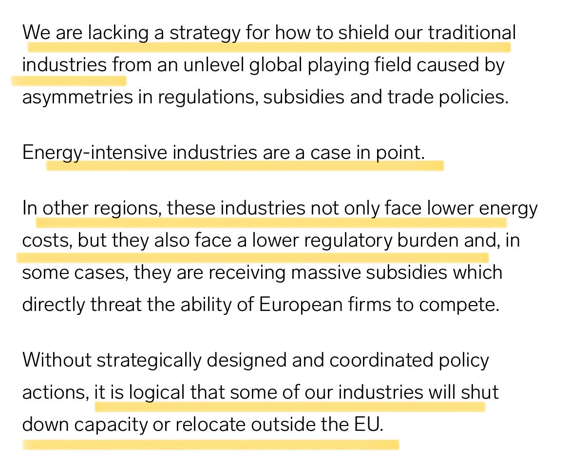 MUST READ: Mario Draghi, who is writing a report on how to revive the European economy at the request of Brussels, shares “the design and the philosophy” of his forthcoming report. 

Highlight below and link to the full speech here: geopolitique.eu/en/2024/04/16/…