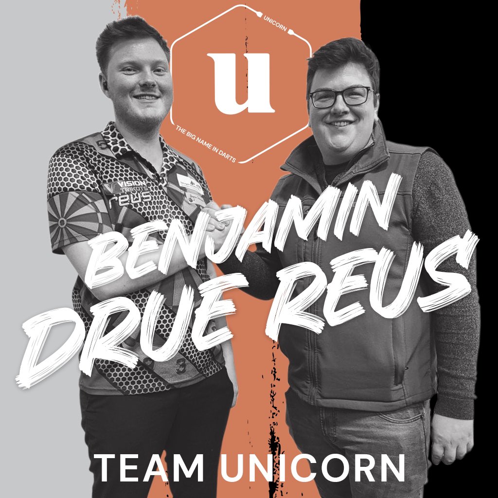 “This gives me so much more confidence in my ability and that I belong in the PDC.” Benjamin Drue Reus on joining Unicorn and Dunvegan Darts - thanks to inspiration Gary Anderson. ▶️ unicorn-darts.com/news/drue-reus…