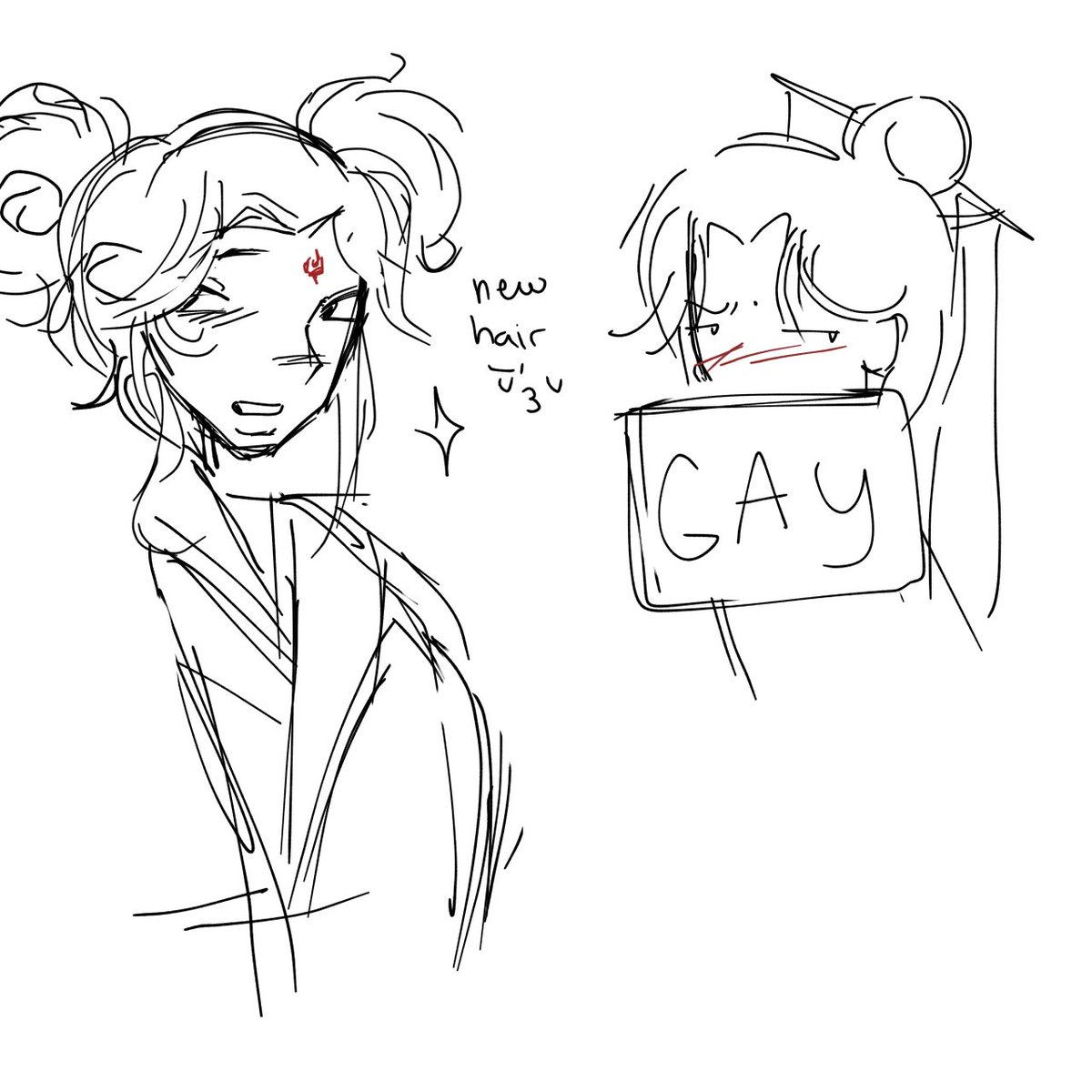 the gf drew some faggatrons!  be mindful that she doesn’t know much of these characters and shes going off by bery little knowledge!!!!

#svsss #loubinghe #Shenjiu #bingjiu