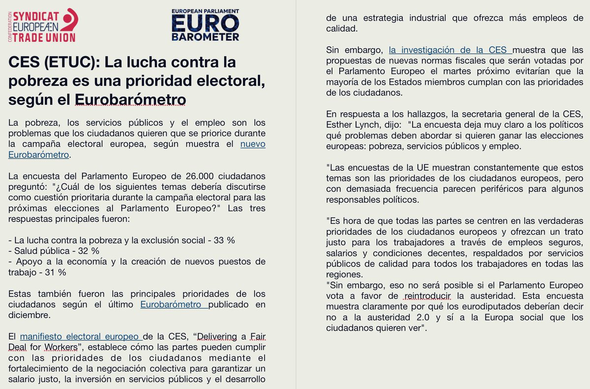 jotabe1963's tweet photo. CES (ETUC): La lucha contra la pobreza es una prioridad electoral, según el Eurobarómetro
Fight against poverty is election priority, poll shows.
No es broma, en la todopoderosa UE 95,3 millones de personas (22% población) estaban en riesgo de pobreza o exclusión social en 2022 https://t.co/05ZzRQW6vk