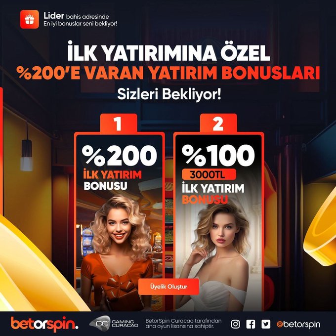 #Betorspin İLK YATIRIMA ÖZEL KRALLAR GİBİ KAZANDIRAN BONUSLAR ! %200 İLK YATIRIM BONUSUYLA ZİRVEYE DAHA YAKIN OL! %100 3000₺ İLK YATIRIM BONUSU İLE BAŞLARKEN KAZAN Detaylı Bilgi ve Giriş İçin : cutt.ly/kwtoG9B9 #BetorSpin #BetorSpinGiriş #rulet