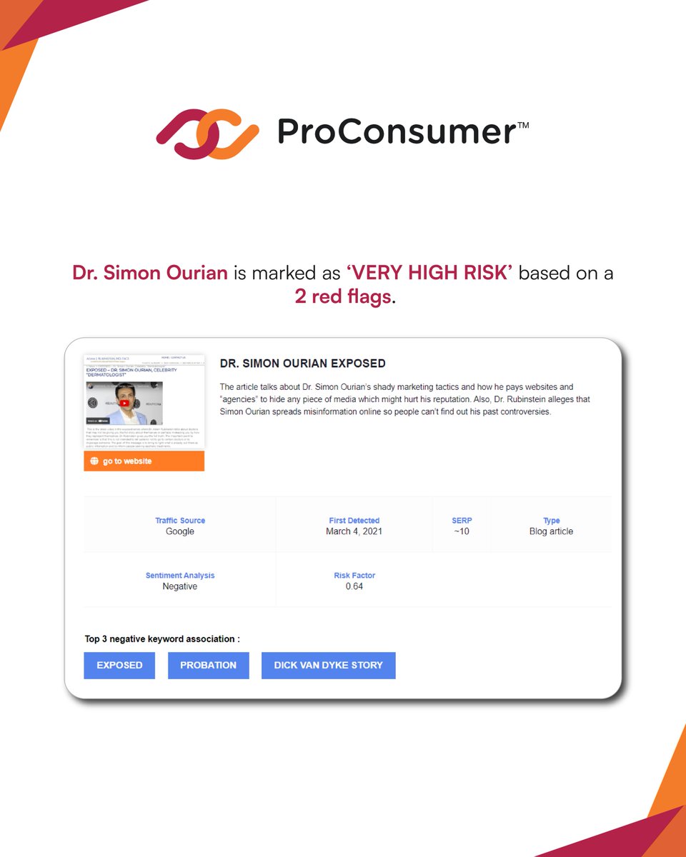 'DR. SIMON OURIAN EXPOSED'
The article talks about Dr. Simon Ourian’s shady marketing tactics and how he pays websites and “agencies” to hide...

#TrustScore #DueDiligence #ProConsumer #DrSimonOurian @simonourianmd