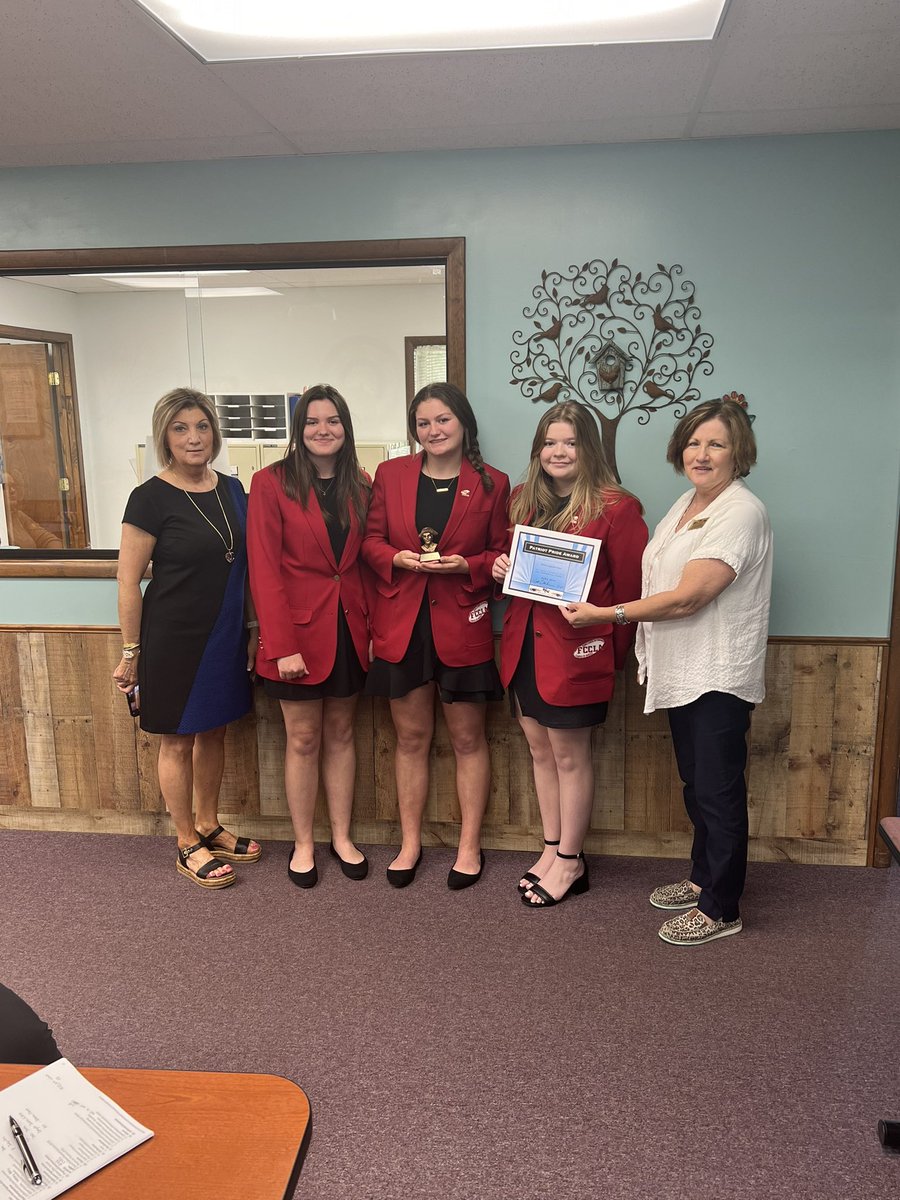 Our FCCLA Legislative team being recognized after their trip to Washington D.C.  These young ladies did a great job and represented East Newton well!