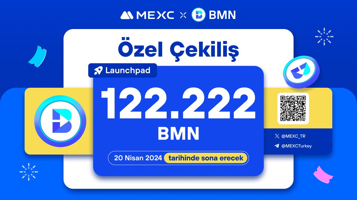 🎁 #MEXC X #BMN Özel Çekilişine Katılın!

🏆 122.222  $BMN Ödülden Pay Kazanın!

📌 Katılım: mexctr.info/BMN_Giveaway

🔷 Takip Et: <a href="/MEXC_TR/">MEXC TR</a>
🔷 Takip Et: @BitMinWallet 
🔷 Abone Ol: mexctr.info/youtube
🔷 Alıntıla 3 kişi etiketle

📅 Son Katılım: 20 Nisan 2024 23.59