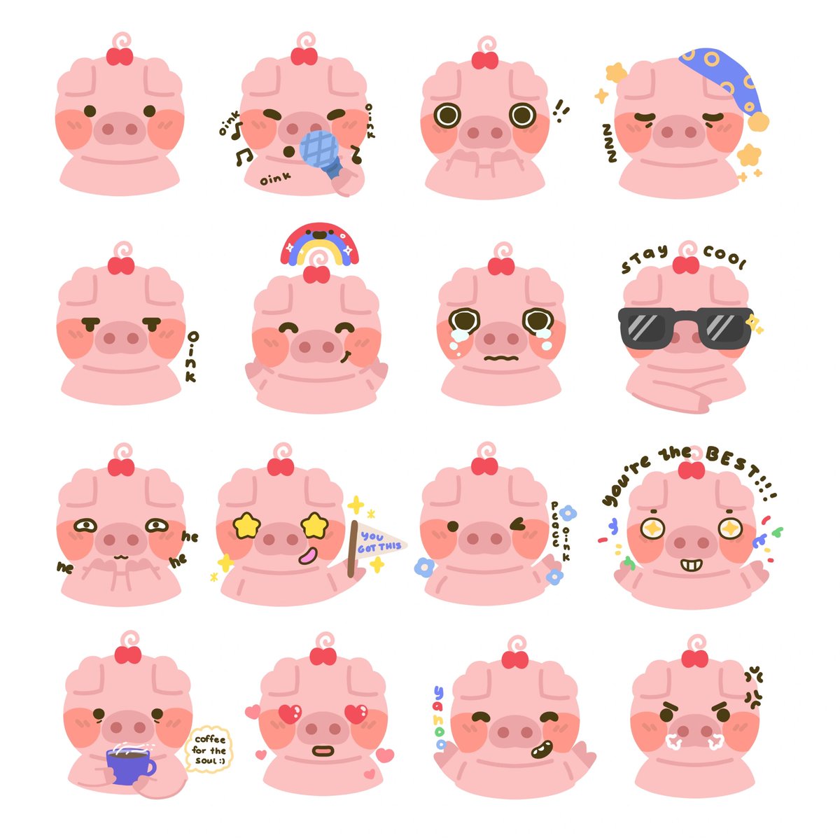 satchidraws's tweet photo. Presenting this cute little piggies 😁
#cuteart #printablesticker #cutepig https://t.co/gGLSC9o7l4