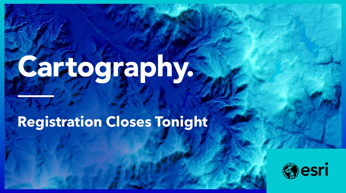 Stop! 🛑 Drop! 👇 And sign up for our free cartography course! *Registration closes tonight* at 11:59 pm PT. esri.social/NO5I50RbSxh ❗ This is your only chance to take the course in 2024. #CartoMOOC #Maps @John_M_Nelson @kennethfield @wesleytjones @epunt @NathanCShephard