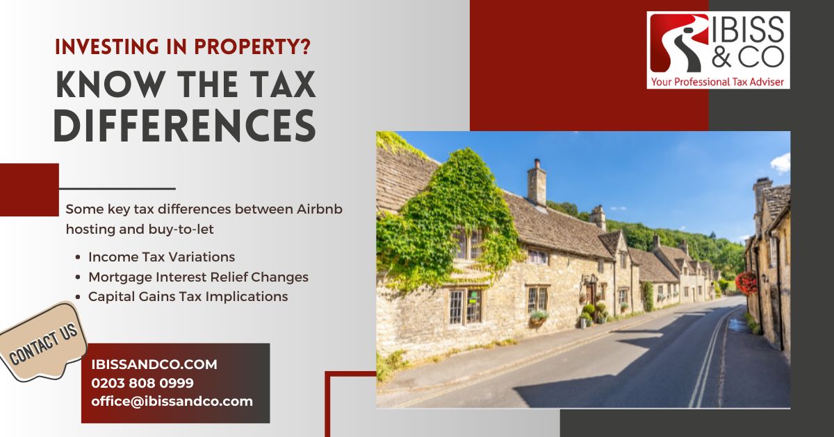Do you own a buy-to-let property you host it on Airbnb? 

Make informed plans for your real estate investments and know the tax differences. Maximise your #PropertyInvestment returns. Discover more at buff.ly/3xMNJIF 

#PropertyTax #AirbnbHosts  #BuyToLet #UKTaxAdvisor