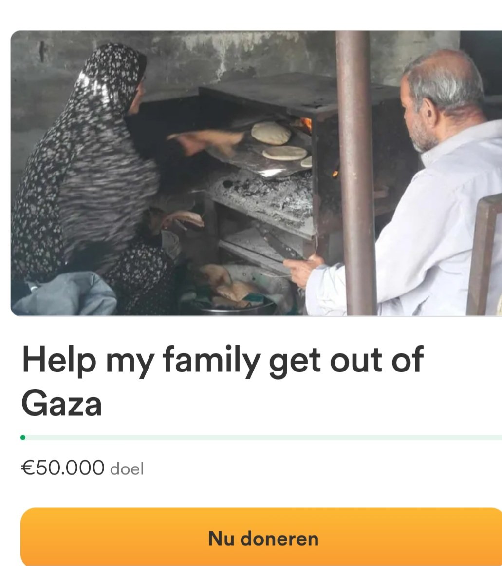 Until this moment, no one has donated to my father and mother. I ask you to stand by me so that we can leave the Gaza Strip. We ask you to donate even a little so that we can stand with them.😭😭😭