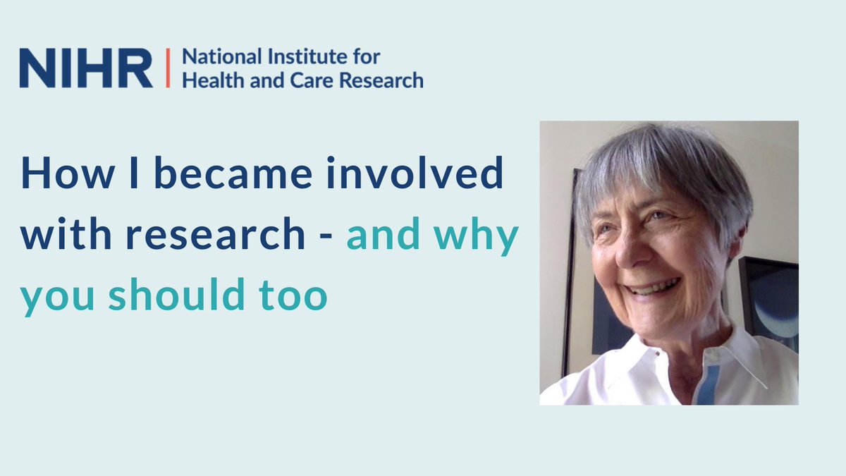 Why would anyone want to become involved in health and care research? Read Christine's blog where she shares her experiences of being in clinical trials, shaping studies and in making funding decisions: bepartofresearch.nihr.ac.uk/articles/how-I…
