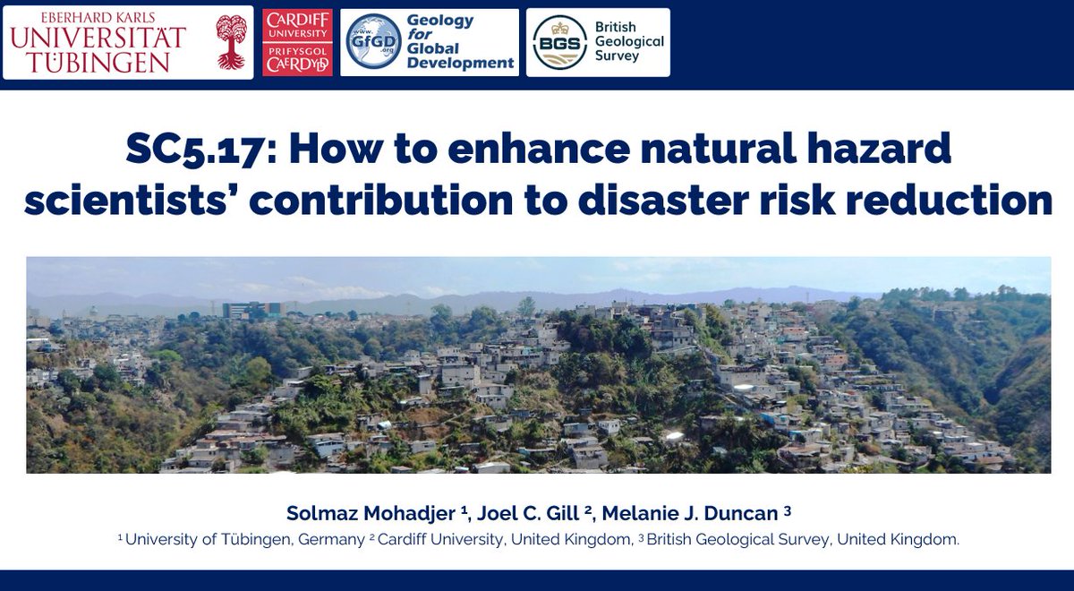 Today at 14:00 CEST in Room -2.85/86 at #EGU24: We will be exploring how to enhance natural hazard scientists' contribution to disaster risk reduction: meetingorganizer.copernicus.org/EGU24/session/… This course builds on our 2021 @EGU_NHESS paper: nhess.copernicus.org/articles/21/18…