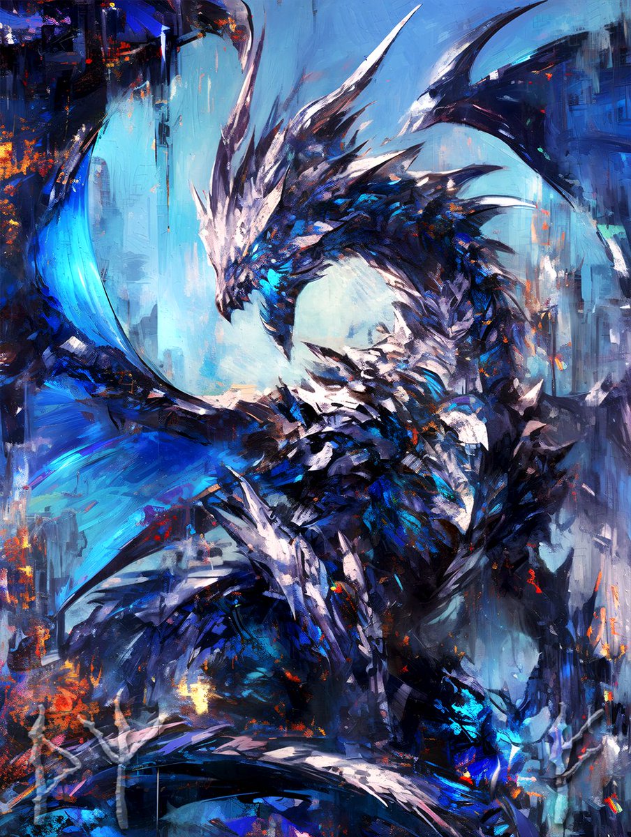 TaleOfCards's tweet image. 【ルーンから生まれるカード】
4/18のカードはソーンᚦ/エオローᛉ

竜族：「シリディアン」
　銀色のトゲに覆われた竜。
　自然の法則に従い、森の平和と仲間を護ると決意をあらたにする。
#AIart