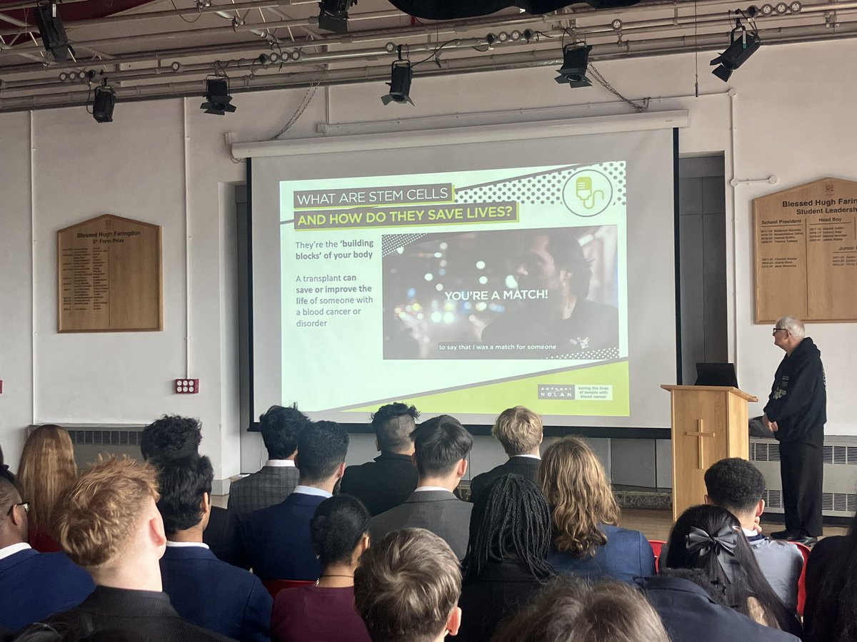 Great to welcome back @anthonynolancharity to <a href="/bhfcs/">Blessed Hugh Faringdon Catholic School</a> to talk about the #heroproject and how our #sixthformers can be #lifesavers 🦸 🦸‍♀️ 💪 

#nihilnisideo #anthonynolan #anthonynolantrust #anthonynolancharity #anthonynolanregister